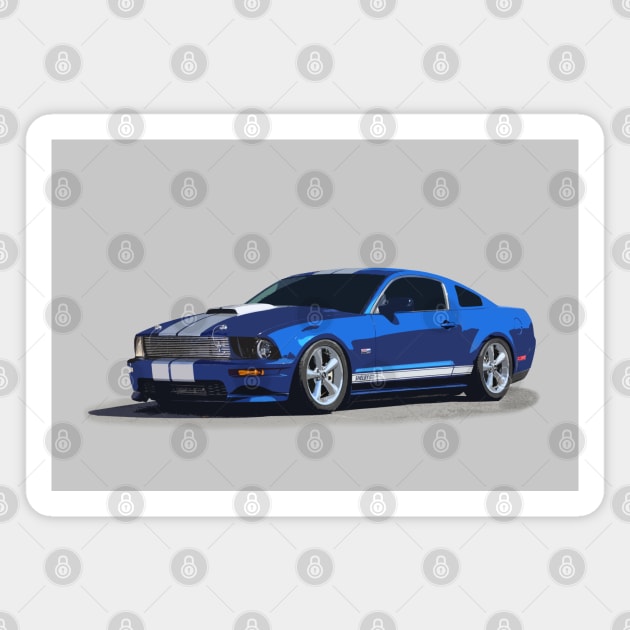 Ford Mustang GT - stylized color Magnet by mal_photography